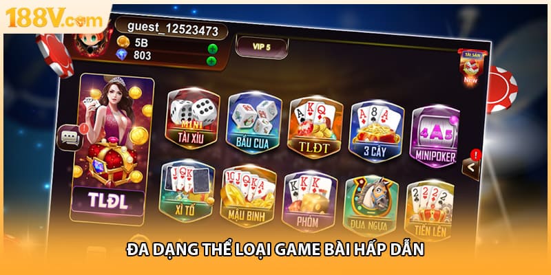 Đa dạng thể loại game bài hấp dẫn