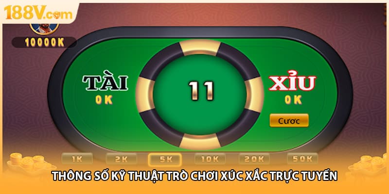 Thông số kỹ thuật trò chơi xúc xắc trực tuyến